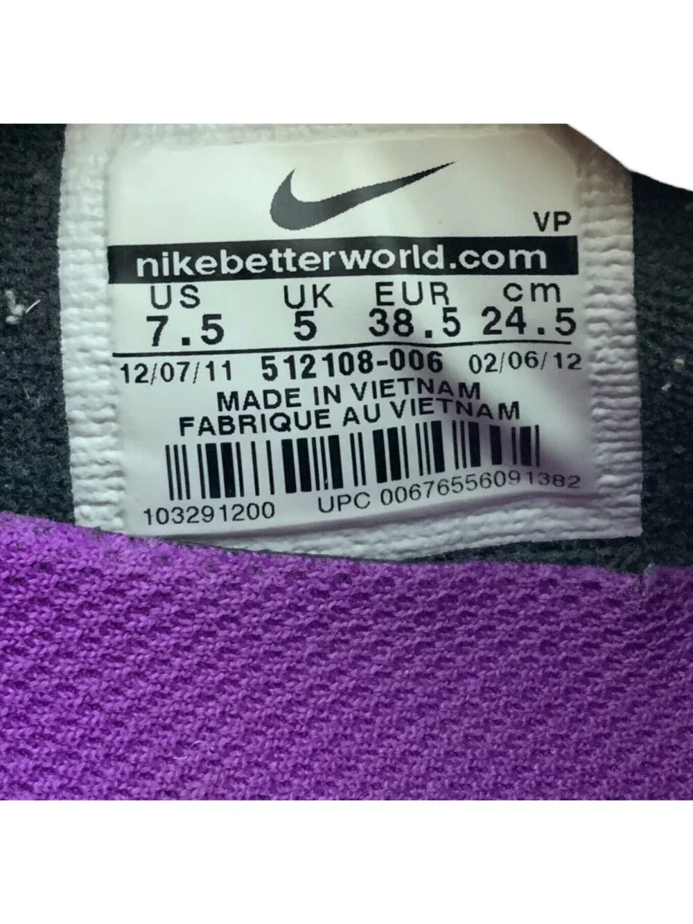 Nike Flex 2012 RN Womens Running Shoes 7.5 Gray Pink Mesh Lightweight Sneakers